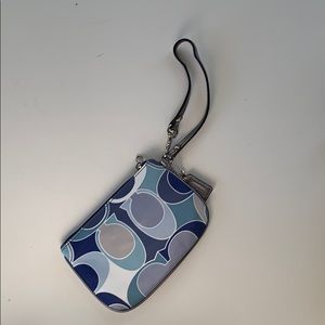 Coach-blues silk wristlet NWOT